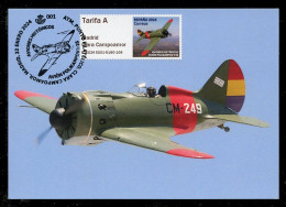 ESPAÑA (2024) Carte Maximum Card ATM - Aviones Históricos Polikarpov I-16, Historic Aircraft, Cuatro Vientos Airport - Tarjetas Máxima
