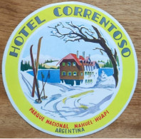 Argentina Parque Nacional Nahuel Huapi National Park Correntoso Hotel Label Etiquette Valise - Hotel Labels