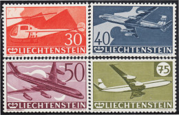 Liechtenstein A 34/37 1960 30 Aniversario Del Sello Aéreo Aviones MNH - Otros & Sin Clasificación