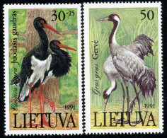 Lituania - 420/21 - 1991 Fauna Aves Zancudas Lujo - Lituanie