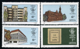 Lituania - 470/73 - 1993 75º Aniv. Del Correo Lituano Edificios De Correos Luj - Lituanie
