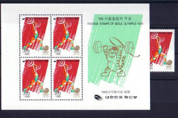 Olympics 1988 - Weightlifting - SOUTH KOREA - S/S+1v MNH - Summer 1988: Seoul