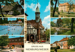 73081257 Nienburg Weser Museumsbauernhaus Schwimmbad Bahnhof Rathaus Albert Schw - Nienburg