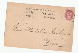 1909 Kolaistad Wasa FINLAND Postal Card Cover Stamps Russian Occupation Russia - Covers & Documents