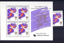 Olympics 1988 - Handball - SOUTH KOREA - S/S+1v MNH - Summer 1988: Seoul