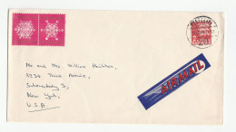 1966 Nice AIRMAIL LABEL Denmark Cover To USA Stamps - Briefe U. Dokumente