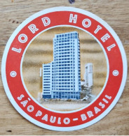 Brasil Sao Paulo Lord Hotel Label Etiquette Valise - Hotel Labels