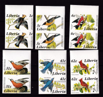 Liberia 1985 Birds Sc 1017-22 MNH Pair Imperf 15961 - Spechten En Klimvogels