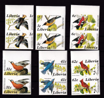 Liberia 1985 Birds Sc 1017-22 MNH Pair Imperf 15961 - Climbing Birds