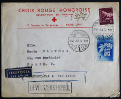 Lettre De La Croix-Rouge Par Avion De Budapest à Paris Du 27.07.1948 - Cartas & Documentos