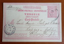 # 8 Turkey ; Ottoman Postal Stationery Sent To Leipzig Germany - Briefe U. Dokumente