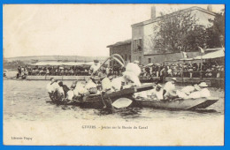 Delcampe - CPA DOS NON DIVISE RHONE (69) - GIVORS - JOUTES SUR LE BASSIN DU CANAL - Givors