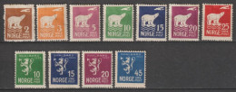 1925 - NORVEGE - ANNEE COMPLETE ! - YVERT N°101/111 * MH - COTE = 102.5 EUR - Nuevos