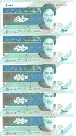 IRAN 10000 RIALS ND2013 UNC P 146 I Sign37 ( 5 Billets ) - Irán
