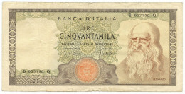 50000 LIRE BANCA D'ITALIA LEONARDO DA VINCI MEDUSA 19/07/1970 BB - Altri & Non Classificati