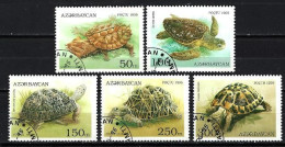 Animaux Tortues Azerbaidjan 1995 (180) Yvert N° 215 à 219 Oblitéré Used - Tortues