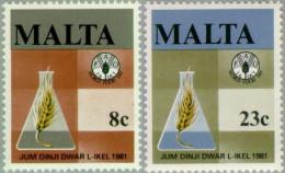 Malta 622/23 1981 Día Mundial De La Alimentación Símbolos Lujo - Malta