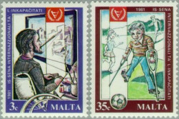 MED/S Malta 620/21 1981 Año Internacional De Los Discapacitados Emblema Lujo - Malta