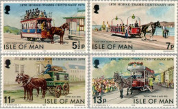 Isla De Man 71/74   1976  Centenario De Los Tranvías A Caballo  Lujo - Man (Ile De)