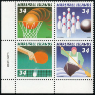 TEN Marshall 1476/79  2001 Tennis Table Basket Bowling MNH - Marshalleilanden