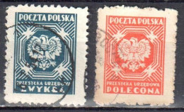 Poland 1950-54 - Official Stamps - Mi.25-26 - Used - Dienstmarken