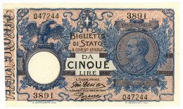 5 LIRE BIGLIETTO DI STATO VITTORIO EMANUELE III FLOREALE 14/10/1917 SUP - Regno D'Italia – Autres