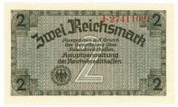 2 REICHSMARK OCCUPAZIONE TEDESCA ITALIA REICHSKREDITKASSEN 1943 FDS - Ocupación Aliados Segunda Guerra Mundial