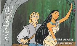 PASS--DISNEY-DISNEYLAND PARIS-1996-POCAHONTAS-V° Speos N°S 089628 En Bas A Droite-VALIDE Le 15/03/97-ODYSSEE-TBE - Disney-Pässe