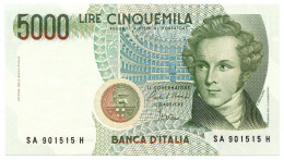 5000 LIRE BANCA D'ITALIA VINCENZO BELLINI LETTERA A 31/01/1985 FDS-/FDS - Altri & Non Classificati