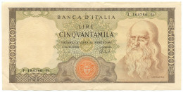 50000 LIRE BANCA D'ITALIA LEONARDO DA VINCI MEDUSA 16/05/1972 SPL- - Altri & Non Classificati