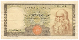 50000 LIRE BANCA D'ITALIA LEONARDO DA VINCI MEDUSA 16/05/1972 BB+ - Altri & Non Classificati
