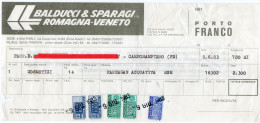 ITALIA 1983 - PACCHI POSTALI . PACCHI IN CONCESSIONE - BALDUCCI E SPARAGI - AUTOTRASPORTI ROMAGNA VENETO - PADOVA - FORL - Consigned Parcels