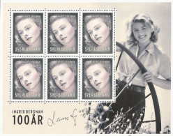 Sweden Schweden Suède 2015 Ingrid Bergman 100 Ann Joint Issue With USA Special Limited Edtion Sheetlet MNH - Blocks & Sheetlets