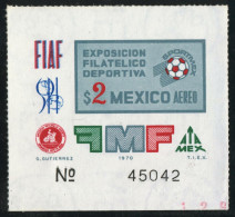 DEP4 Mexico A- 309 1970 Exposición Filatélico Deportivo MNH - Mexique