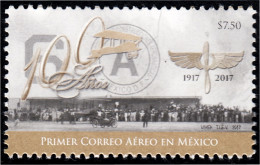 México 3064 2017 100 Años Del Primer Correo Aéreo En Mexico MNH - Mexique