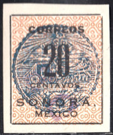 México 284a 1914/15 Estado Libre Y Soberano De Sonora Azul Anaranjado Usado - Mexique