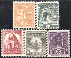 México 521/25 1937 Timbres De 1934/35 Cruz Del Palenque MH - Mexique