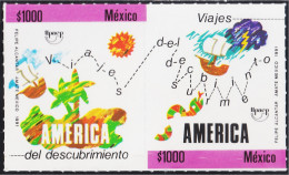 México 1400/01 1991 América UPAEP Descubrimiento MNH - Mexico