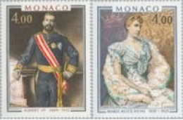 Monaco - 1245/46 - 1980 Cuadros De Alberto I Y Marie Alice Heine-príncipes De  - Otros & Sin Clasificación