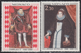 Monaco 770/71 1968 Cuadros De Carlos II Y Juana Grimaldi Príncipes De Mónaco M - Otros & Sin Clasificación