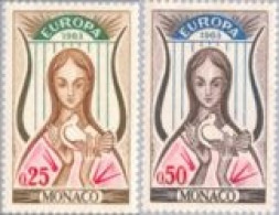 Monaco - 618/19 - 1963 Europa-mujer Y Paloma-Lujo - Andere & Zonder Classificatie