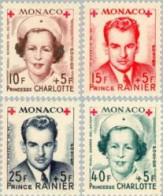 Monaco - 334A/37A - 1949 Princesa Charlotte Rainiero III -Cruz Roja- Lujo - Andere & Zonder Classificatie