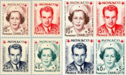 Monaco - 334B/37B - 1949 8 Valores-Princesa Charlotte Y Rainiero III-sin Denta - Otros & Sin Clasificación