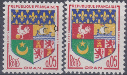 18149 Variété : N° 1230A Blason Oran éclairs Dans Le Ciel + Normal  ** - Unused Stamps