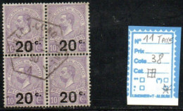 TAXE Oblitéré -N°11 Bloc De 4 - Postage Due