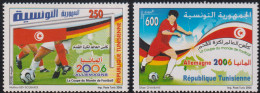 2006-Tunisie / Y&T 1575-1576 - La Coupe Du Monde De Football, Allemagne 2006 -2vMNH******+ Prospectus - Briefmarken