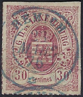 Luxembourg - Luxemburg -Timbre  - 1862   °   Cachet Bleu   Remich - 1859-1880 Armarios