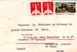 USA ETATS UNIS AFFRANCHISSEMENT COMPOSE SUR LETTRE POUR LA FRANCE 1971 - Storia Postale