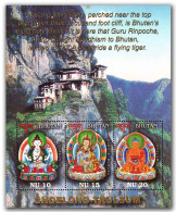 BHUTAN 2001 Choelong Trulsum (Buddha), Paro Taktsang Monastry, Himalaya, Mountain, 3v MS MNH (**) - Bhoutan
