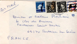 USA ETATS UNIS AFFRANCHISSEMENT COMPOSE SUR LETTRE POUR LA FRANCE 1976 - Storia Postale